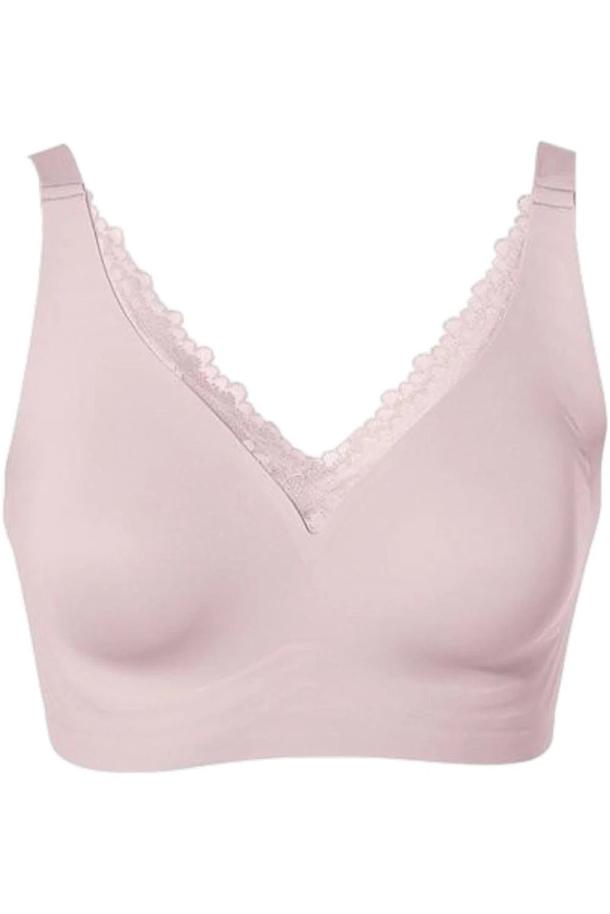 Rhonda Shear Women's Lace-Detail Gel Bra w/ Back Closure Light Pink -